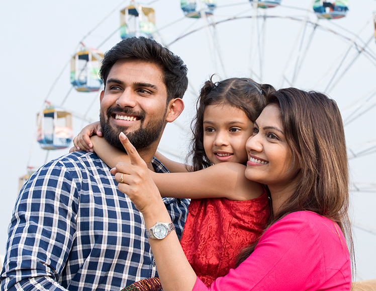 family at carnival