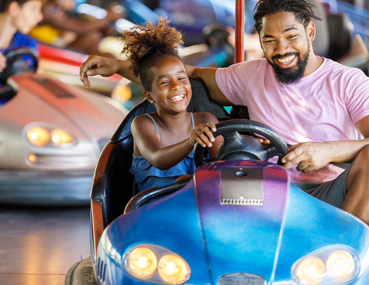 Father and daughter at fair