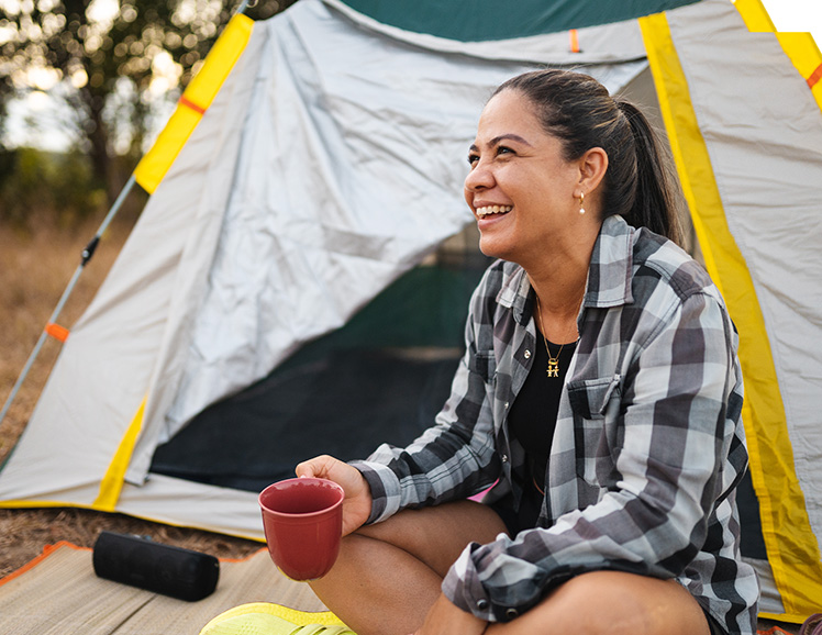 woman camping