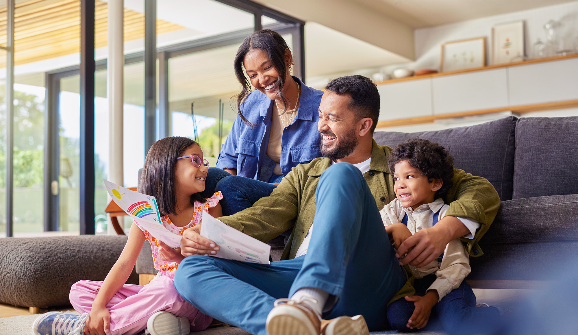 Family laughing
